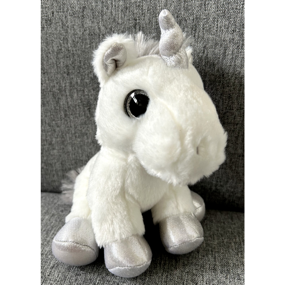 Aurora Sparkle Tales 8" Silver Unicorn Stuffed Animal Plush